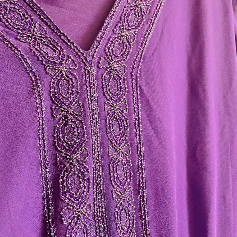 Vintage American Glamour Badgley Mishka Tiered Beaded Dress Collectible Size XL - Picture 4 of 11